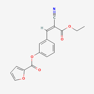 molecular formula C17H13NO5 B7854420 3-[(1Z)-2-cyano-3-ethoxy-3-oxoprop-1-en-1-yl]phenyl furan-2-carboxylate 