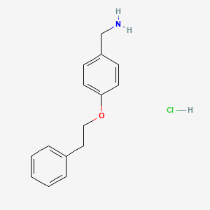 molecular formula C15H18ClNO B7854526 [4-(2-Phenylethoxy)phenyl]methanamine hydrochloride 