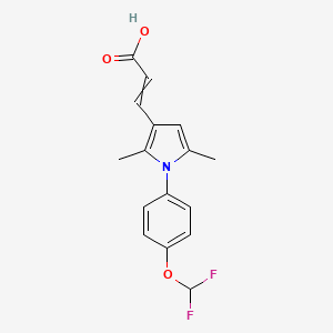 3-[1-[4-(Difluoromethoxy)phenyl]-2,5-dimethylpyrrol-3-yl]prop-2-enoic acid