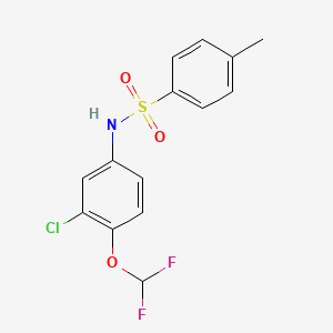 molecular formula C14H12ClF2NO3S B7854630 N-[3-chloro-4-(difluoromethoxy)phenyl]-4-methylbenzenesulfonamide 