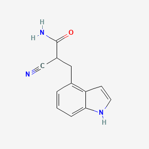 molecular formula C12H11N3O B7854665 2-cyano-3-(1H-indol-4-yl)propanamide 