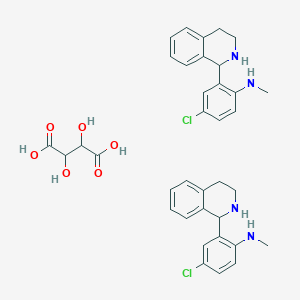molecular formula C36H40Cl2N4O6 B7854674 4-chloro-N-methyl-2-(1,2,3,4-tetrahydroisoquinolin-1-yl)aniline hemi(2,3-dihydroxysuccinate) 