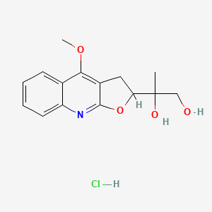 molecular formula C15H18ClNO4 B7854680 2-(4-Methoxy-2,3-dihydrofuro[2,3-b]quinolin-2-yl)propane-1,2-diol hydrochloride 