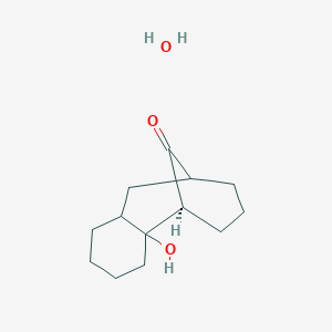 molecular formula C13H22O3 B7854683 (1S)-2-hydroxytricyclo[7.3.1.02,7]tridecan-13-one;hydrate 