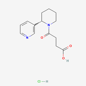 molecular formula C14H19ClN2O3 B7854688 (S)-4-oxo-4-(2-(pyridin-3-yl)piperidin-1-yl)butanoic acid hydrochloride 