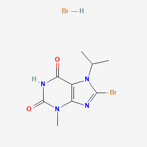 molecular formula C9H12Br2N4O2 B7854747 8-bromo-7-isopropyl-3-methyl-1H-purine-2,6(3H,7H)-dione hydrobromide 