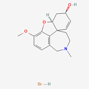 molecular formula C17H22BrNO3 B7854763 (12S,14S)-9-methoxy-4-methyl-11-oxa-4-azatetracyclo[8.6.1.01,12.06,17]heptadeca-6(17),7,9,15-tetraen-14-ol;hydrobromide 