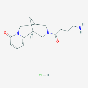 molecular formula C15H22ClN3O2 B7854769 (1R,5S)-3-(4-aminobutanoyl)-3,4,5,6-tetrahydro-1H-1,5-methanopyrido[1,2-a][1,5]diazocin-8(2H)-one hydrochloride 