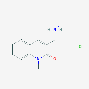 molecular formula C12H15ClN2O B7854807 Methyl-[(1-methyl-2-oxoquinolin-3-yl)methyl]azanium;chloride 