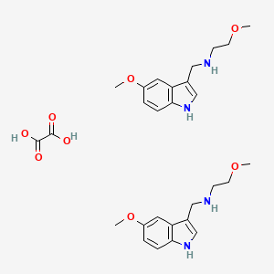 molecular formula C28H38N4O8 B7854826 2-methoxy-N-((5-methoxy-1H-indol-3-yl)methyl)ethanamine hemioxalate 