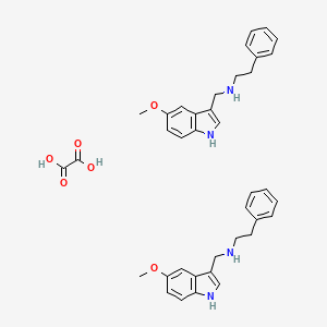 molecular formula C38H42N4O6 B7854833 N-((5-methoxy-1H-indol-3-yl)methyl)-2-phenylethanamine hemioxalate 