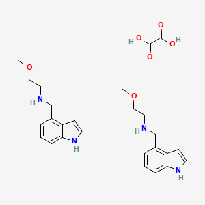 molecular formula C26H34N4O6 B7854864 N-((1H-indol-4-yl)methyl)-2-methoxyethanamine hemioxalate 