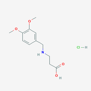 molecular formula C12H18ClNO4 B7854891 3-((3,4-Dimethoxybenzyl)amino)propanoic acid hydrochloride 