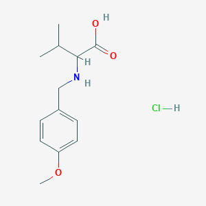 molecular formula C13H20ClNO3 B7854894 2-((4-Methoxybenzyl)amino)-3-methylbutanoic acid hydrochloride 