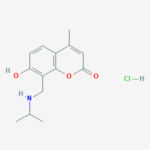 molecular formula C14H18ClNO3 B7854906 7-hydroxy-8-((isopropylamino)methyl)-4-methyl-2H-chromen-2-one hydrochloride 