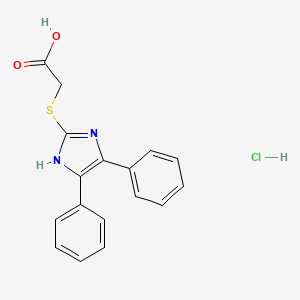 molecular formula C17H15ClN2O2S B7854923 2-((4,5-diphenyl-1H-imidazol-2-yl)thio)acetic acid hydrochloride 