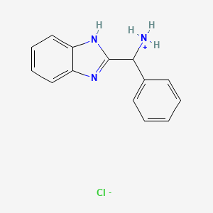 molecular formula C14H14ClN3 B7854934 [1H-benzimidazol-2-yl(phenyl)methyl]azanium;chloride 