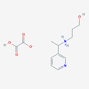 molecular formula C12H18N2O5 B7854961 2-Hydroxy-2-oxoacetate;3-hydroxypropyl(1-pyridin-3-ylethyl)azanium 