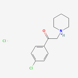 molecular formula C13H17Cl2NO B7855008 1-(4-Chlorophenyl)-2-piperidin-1-ium-1-ylethanone;chloride 