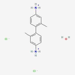 molecular formula C14H20Cl2N2O B7855013 [4-(4-Azaniumyl-2-methylphenyl)-3-methylphenyl]azanium;dichloride;hydrate 