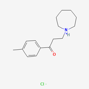 molecular formula C16H24ClNO B7855027 3-(Azepan-1-ium-1-yl)-1-(4-methylphenyl)propan-1-one;chloride 