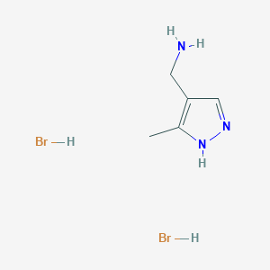 molecular formula C5H11Br2N3 B7855046 [(5-Methyl-1h-pyrazol-4-yl)methyl]amine dihydrobromide 