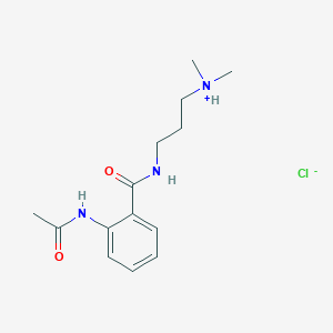 molecular formula C14H22ClN3O2 B7855083 3-[(2-Acetamidobenzoyl)amino]propyl-dimethylazanium;chloride 