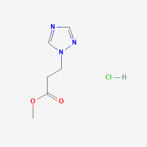 molecular formula C6H10ClN3O2 B7855119 methyl 3-(1H-1,2,4-triazol-1-yl)propanoate hydrochloride 