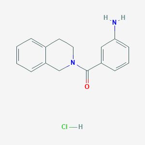 molecular formula C16H17ClN2O B7855176 (3-aminophenyl)(3,4-dihydroisoquinolin-2(1H)-yl)methanone hydrochloride 