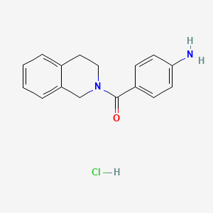 molecular formula C16H17ClN2O B7855180 (4-aminophenyl)(3,4-dihydroisoquinolin-2(1H)-yl)methanone hydrochloride 
