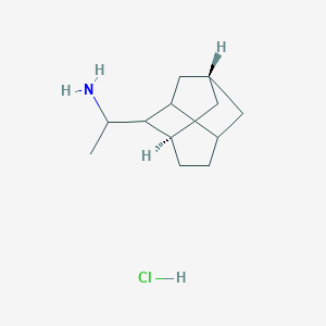 molecular formula C12H22ClN B7855237 1-[(1R,6R)-7-tricyclo[4.3.1.03,8]decanyl]ethanamine;hydrochloride 