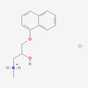 molecular formula C14H18ClNO2 B7855256 (2-Hydroxy-3-naphthalen-1-yloxypropyl)-methylazanium;chloride 