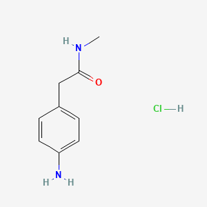 molecular formula C9H13ClN2O B7855277 2-(4-aminophenyl)-N-methylacetamide hydrochloride 