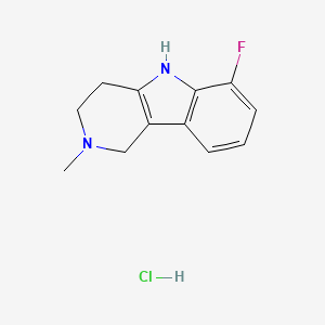 molecular formula C12H14ClFN2 B7855320 6-fluoro-2-methyl-2,3,4,5-tetrahydro-1H-pyrido[4,3-b]indole hydrochloride 