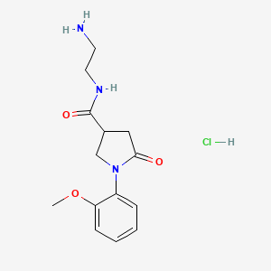 molecular formula C14H20ClN3O3 B7855324 N-(2-aminoethyl)-1-(2-methoxyphenyl)-5-oxopyrrolidine-3-carboxamide;hydrochloride 