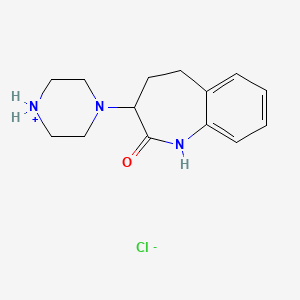 molecular formula C14H20ClN3O B7855331 3-Piperazin-4-ium-1-yl-1,3,4,5-tetrahydro-1-benzazepin-2-one;chloride 