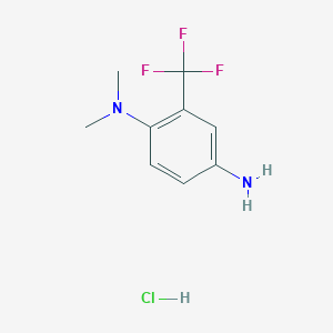 molecular formula C9H12ClF3N2 B7855342 N1,N1-dimethyl-2-(trifluoromethyl)benzene-1,4-diamine hydrochloride 
