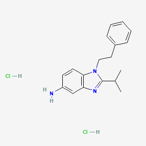 molecular formula C18H23Cl2N3 B7855345 2-isopropyl-1-phenethyl-1H-benzo[d]imidazol-5-amine dihydrochloride 