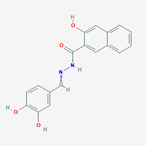 molecular formula C18H14N2O4 B7855393 3-Hydroxynaphthalene-2-carboxylic acid (3,4-dihydroxybenzylidene)hydrazide 