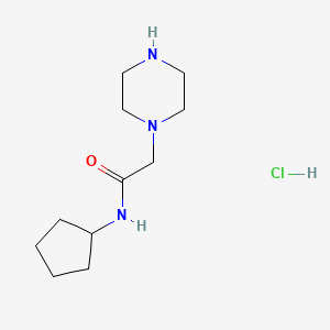 molecular formula C11H22ClN3O B7855463 N-Cyclopentyl-2-(piperazin-1-yl)acetamide (HCl) CAS No. 1257855-00-7