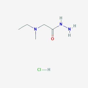 molecular formula C5H14ClN3O B7855537 2-[Ethyl(methyl)amino]acetohydrazide hydrochloride 