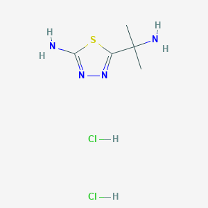 molecular formula C5H12Cl2N4S B7855559 5-(2-Aminopropan-2-yl)-1,3,4-thiadiazol-2-amine dihydrochloride 