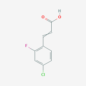 molecular formula C9H6ClFO2 B7855602 2-Propenoic acid, 3-(4-chloro-2-fluorophenyl)- 