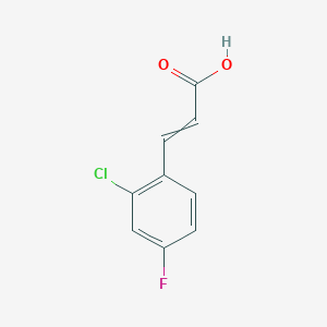 molecular formula C9H6ClFO2 B7855605 2-Propenoic acid, 3-(2-chloro-4-fluorophenyl)- 