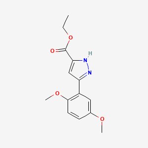 molecular formula C14H16N2O4 B7855644 ethyl 3-(2,5-dimethoxyphenyl)-1H-pyrazole-5-carboxylate 