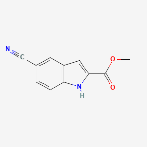 molecular formula C11H8N2O2 B7855677 methyl 5-cyano-1H-indole-2-carboxylate 