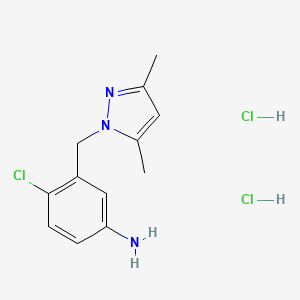 4-chloro-3-((3,5-dimethyl-1H-pyrazol-1-yl)methyl)aniline dihydrochloride