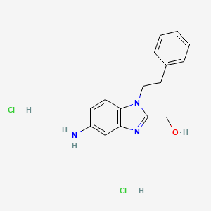 (5-amino-1-phenethyl-1H-benzo[d]imidazol-2-yl)methanol dihydrochloride
