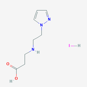 molecular formula C8H14IN3O2 B7855799 3-((2-(1H-pyrazol-1-yl)ethyl)amino)propanoic acid hydroiodide 