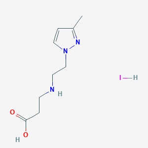 molecular formula C9H16IN3O2 B7855807 3-((2-(3-methyl-1H-pyrazol-1-yl)ethyl)amino)propanoic acid hydroiodide 